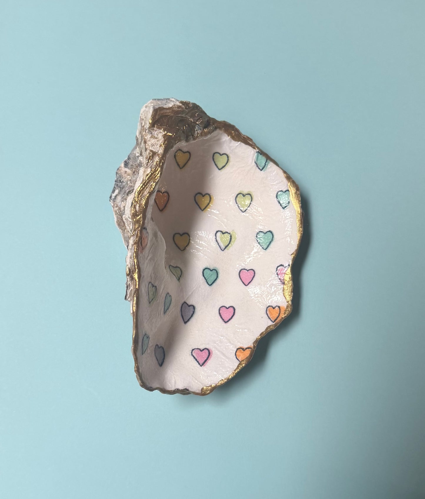 The Disco Hearts Oyster Shell Ring Dish