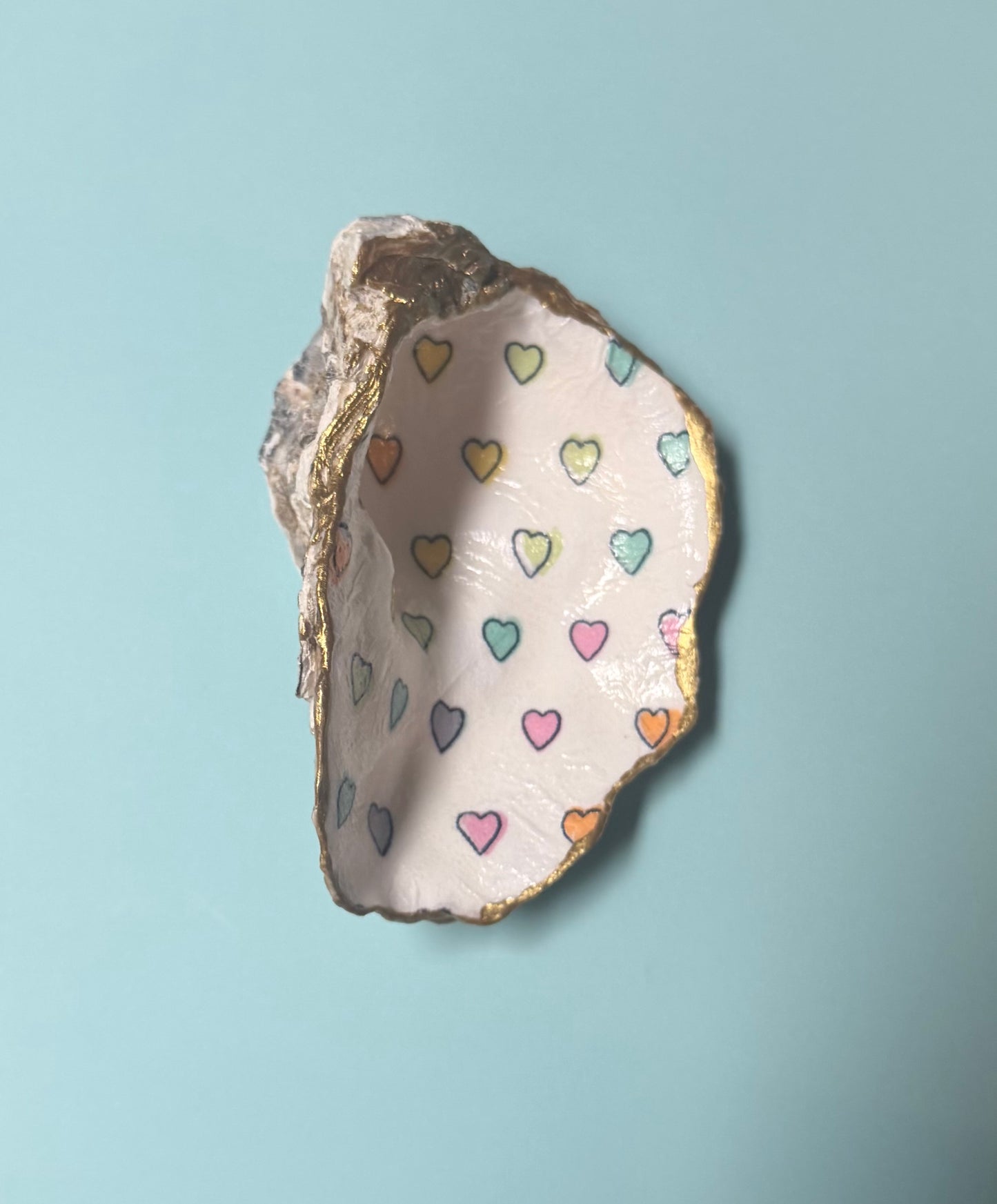 The Disco Hearts Oyster Shell Ring Dish