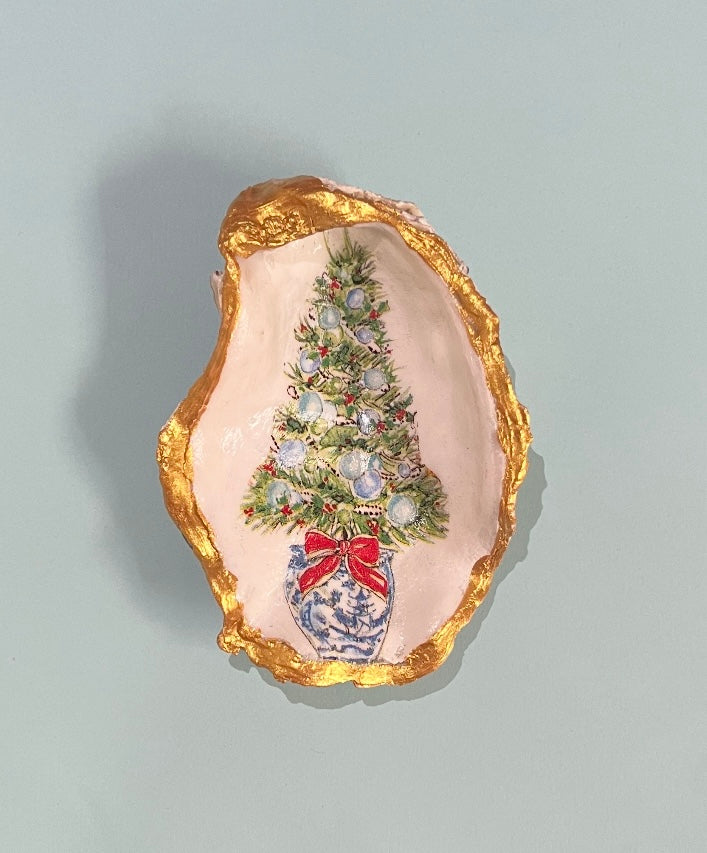 Christmas Tree Oyster Ring Dish