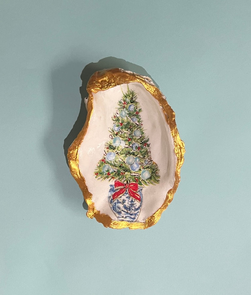 Christmas Tree Oyster Ring Dish